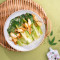 Wok-fried Heart of Romaine Lettuce, Pork Floss huò chǎo luó mǎ shēng cài xīn