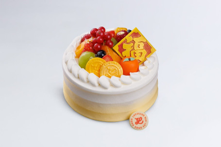 Fú Qì Mǎn Mǎn Xiān Guǒ Jì Lián Dàn Gāo (5Cùn Wonderful Grace Fresh Fruit Cream Cake (5 Inch