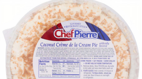 Coconut Cream Pie Chef Pierre 10 Inch Box