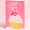Cupcake You Are the Best Card Pink