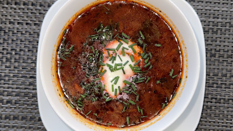 Borsch Avec Crème Fraîche Betteraves Et Légumes