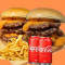 2 smash burger three+2 coca lata 350m+fritas media