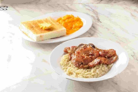Xiāng Jiān Zhū Bā Gōng Zǐ Miàn Cān#Meal4One Pan Fried Pork Chop Instant Noodle Scramble Egg/Sausages Toast With Butter #Meal4One