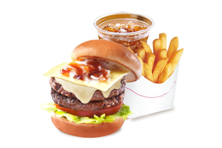 Double Cheese Aust. Wagyu Burger Set (Double Beef)