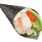 Chì Hǎi Xiā Niú Yóu Guǒ Shǒu Juǎn Red Shrimp With Avocado Hand Roll