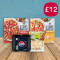 2 Pizzas, 1 Side 4 Pack of Drinks £12