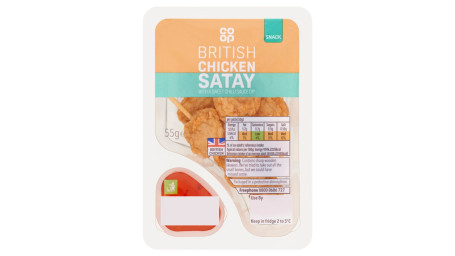 Co-Op British Chicken Satay With A Sweet Chilli Sauce Dip 55G