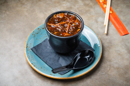 Hot And Sour Soup With Chicken Char Sui