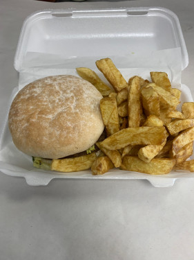 Beef Burger And Chips (1/4Lb)