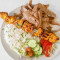 Mixed Kebab With Rice And Salad