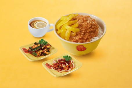 Tán Zǐ Zhà Jiàng Fàn Cān Set Of Rice With Minced Pork