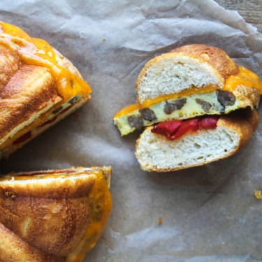 Sausage, Cheddar Egg Breakfast Sandwich