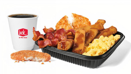 Jumbo Breakfast Platter W/ Sausage, Bacon And French Toast Sticks Combo