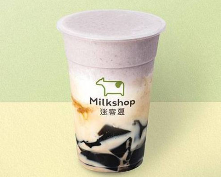 Yù Yù Xiān Cǎo Nǎi Lù Taro Brown Sugar Milk Smoothie With Grass Jelly