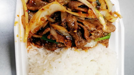 11. Mongolian Beef Over Steam Rice