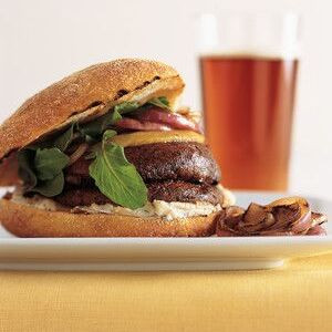 Grilled Onion Cheddar Burger