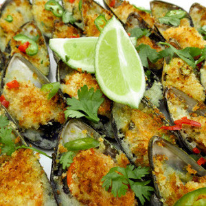 Baked Green Mussels