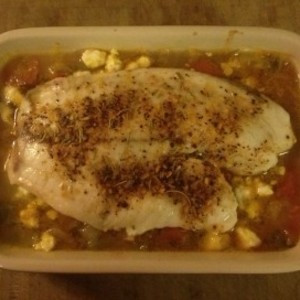 Bagt Tilapia Med Rejer