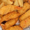 Combo#5 4 Fried Crab Sticks 4 Fried Baby Shrimp Home Fries Potatoes