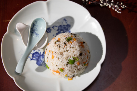 [8605] Fried Rice With Three Kinds Of Mushrooms And Pumpkin (V) Sān Gū Jīn Guā Chǎo Fàn