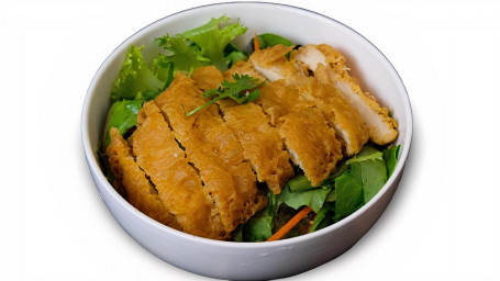 Crispy Chicken Over Salad With Peanut Dressing
