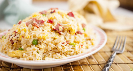 BBQ Pork Fried Rice chā shāo ròu chǎo fàn