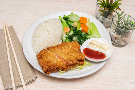 Veggie Cordon Blue Steak With Rice