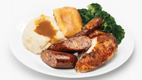 2 Meat Combo Plate 1/4 Chicken Sausage