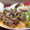 Steak Skewers With Rice Greek Salad Dinner