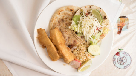 #8. One Veggie Pupusa, Yuca Fried Or Boiled And One Veggie Taco