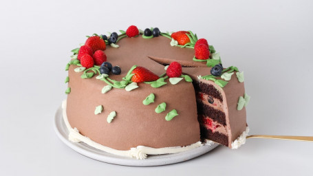 Slice Chocolate Triple Berry Cake