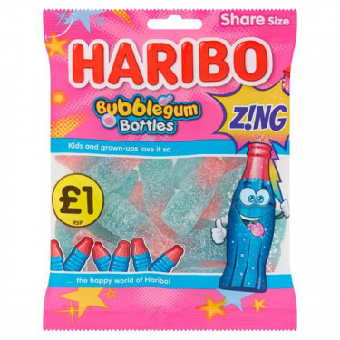 Haribo Bubblegum Bottles Z!Ng Bag 160G