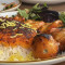 Tahdeeg Rice With Chicken Breast Kabab (Chelo Tahdeeg-E Seeneh Morgh