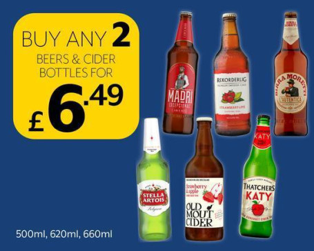 Cold Beers Ciders 2 For 6.49