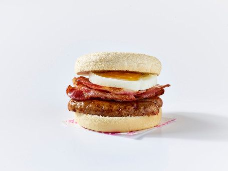 Bacon, Sausage And Egg Muffin