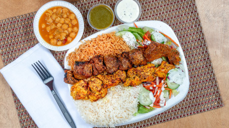 7. Lamb Chicken Kabob Platter