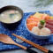 jué zàn wǔ cǎi hǎi xiān jǐng fù tāng huò yǐn pǐn Five Delights Seafood Donburi Gratis suppe eller drink