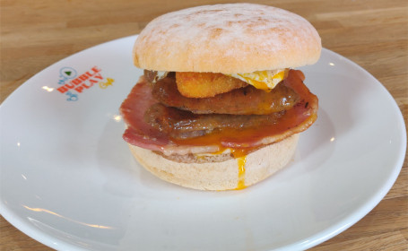 Breakfast Bap (With Hash Brown)