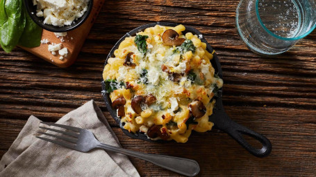 Mac And Cheese With Spinach, Feta, And Olives