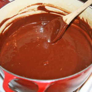 Warmte chocoladesaus